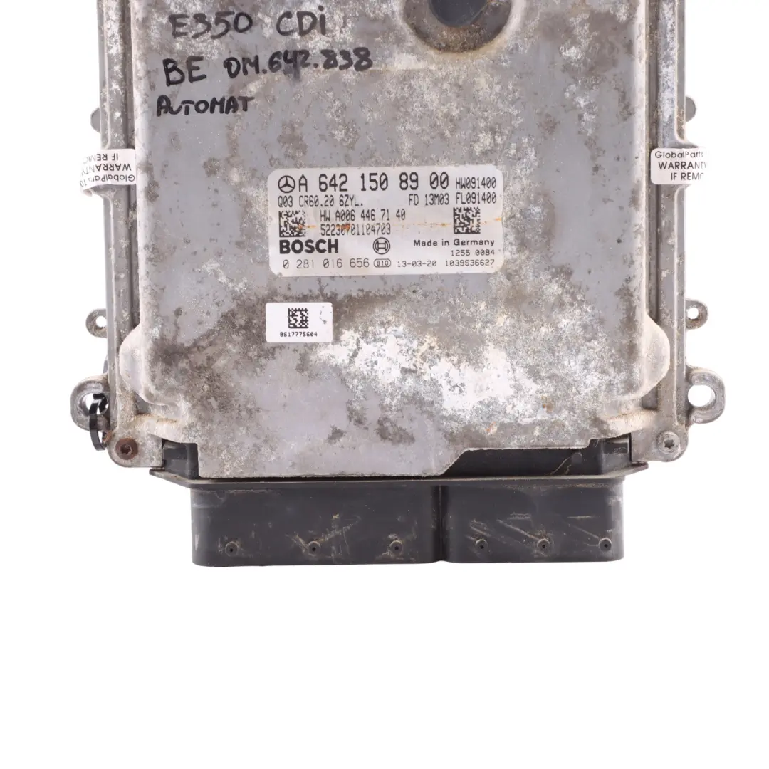 OM642 265HP Engine Control ECU Automatic to Mercedes W221 E350 CDI BE with Part number A6421508900 Mercedes W221 E350 CDI BE OM642 265HP Engine Control ECU Automatic - SKU A6421508900-11 - Part number A6421508900