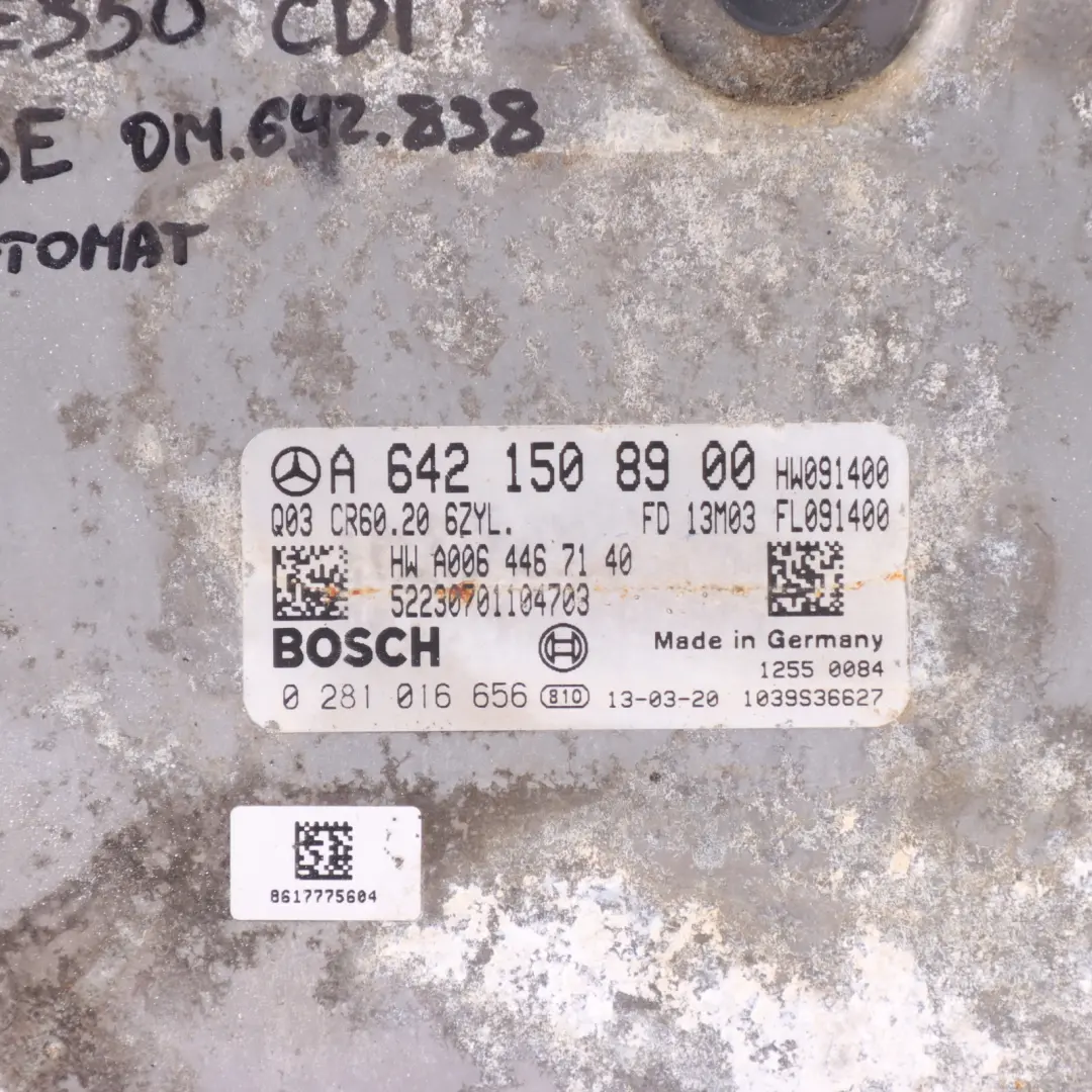Mercedes W221 E350 CDI BE OM642 265HP Engine Control ECU Automatic - SKU A6421508900-11 - Part number A6421508900