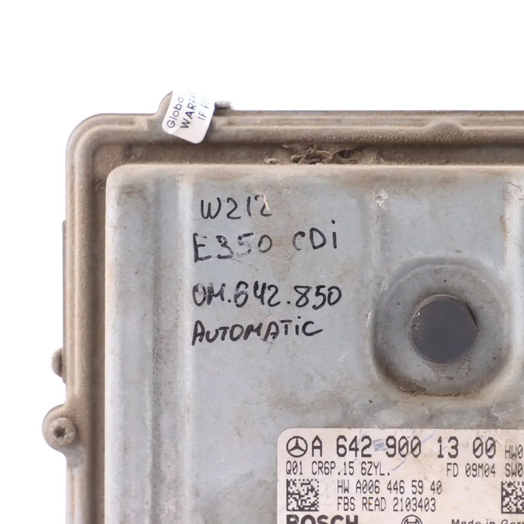 OM642.850 231HP Engine Control ECU Automatic to Mercedes W212 E350 CDI with Part number A6429001300 Mercedes W212 E350 CDI OM642.850 231HP Engine Control ECU Automatic - SKU A6429001300 - Part number A6429001300