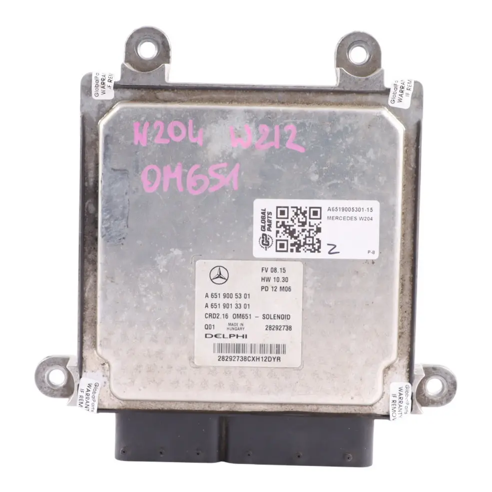 Mercedes W204 W212 E220CDI OM651 Moduł Sterujący Silnika ECU - SKU A6519005301-15 - Numer Części A6519005301