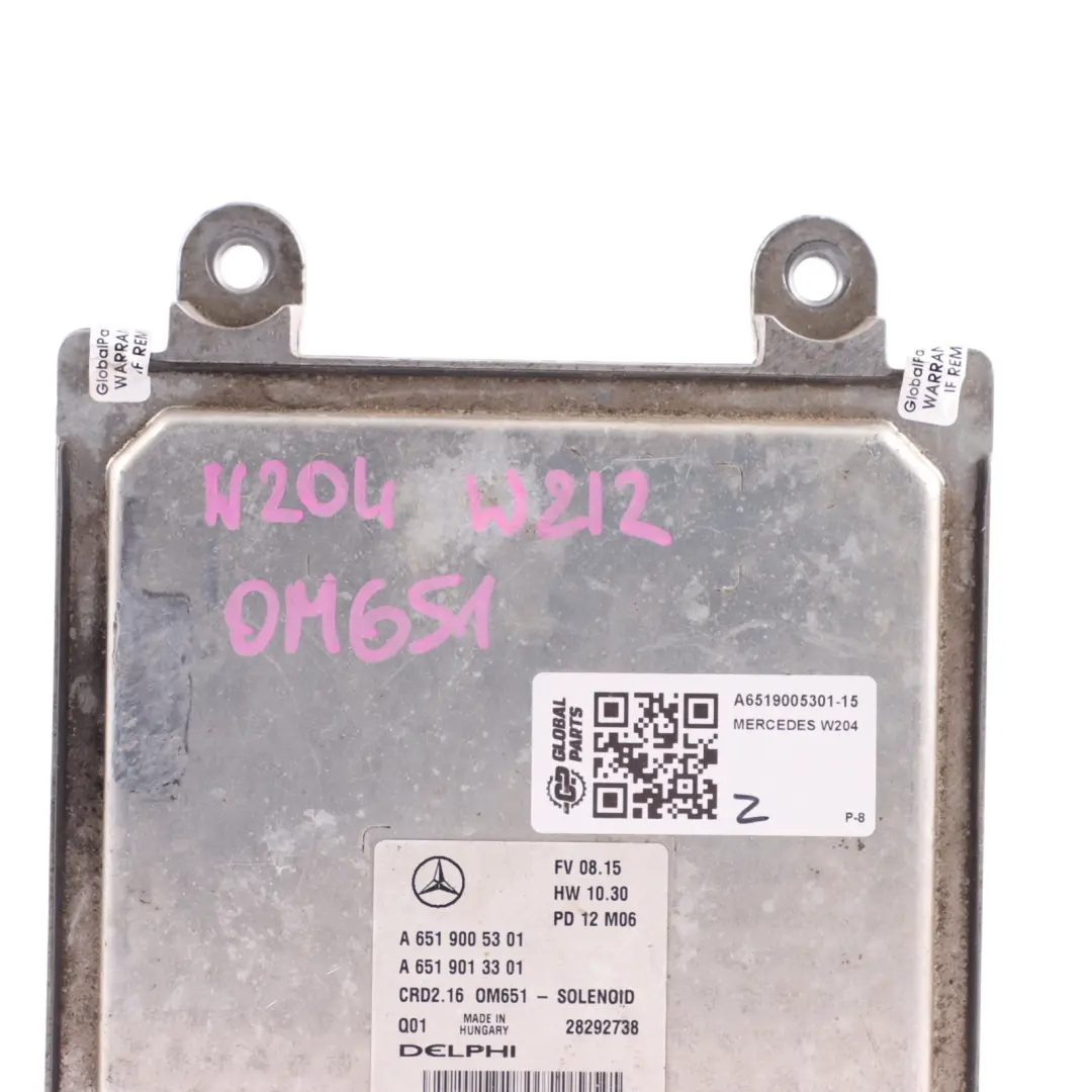 Mercedes W204 W212 E220CDI OM651 Moduł Sterujący Silnika ECU - SKU A6519005301-15 - Numer Części A6519005301