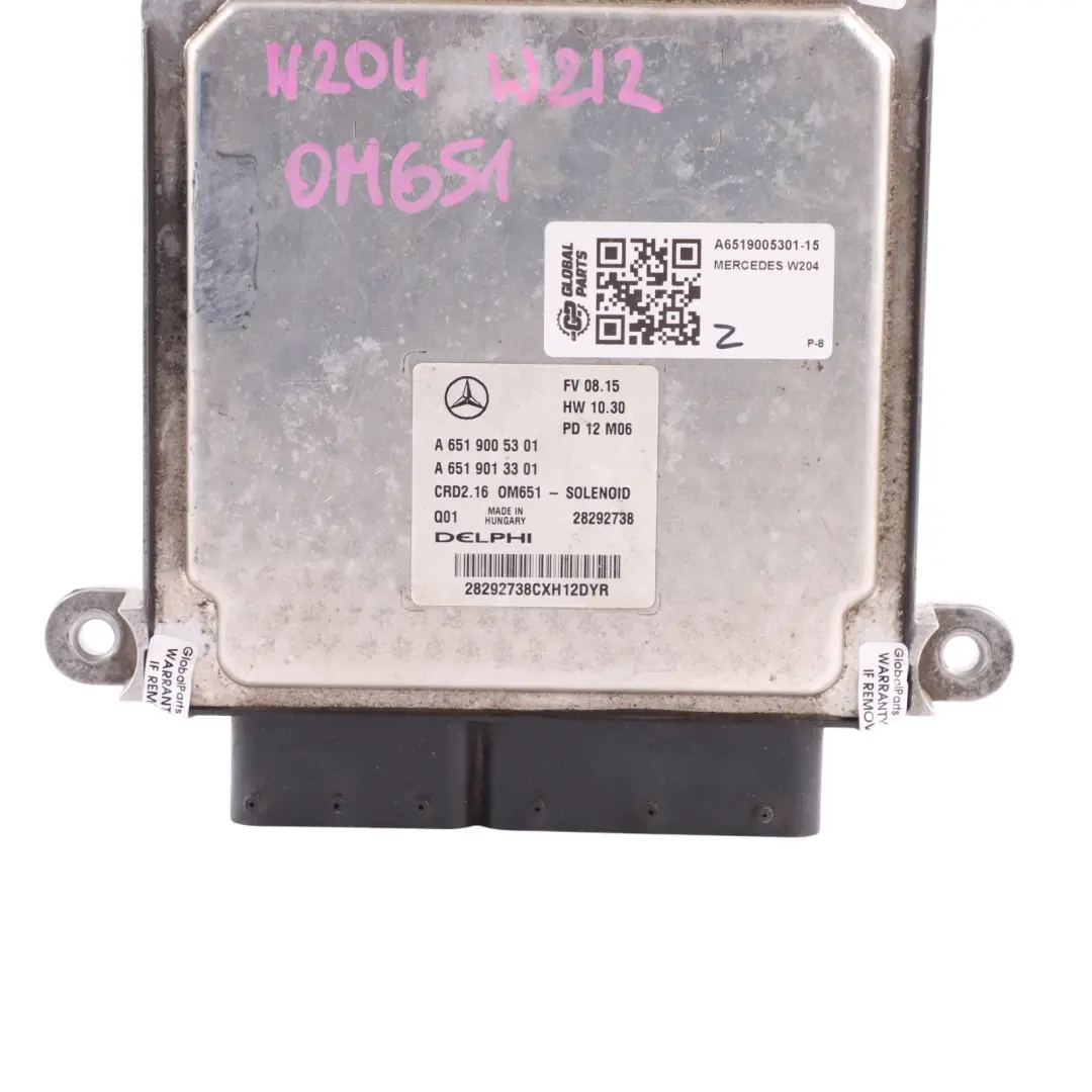 Mercedes W204 W212 E220CDI OM651 Moduł Sterujący Silnika ECU - SKU A6519005301-15 - Numer Części A6519005301