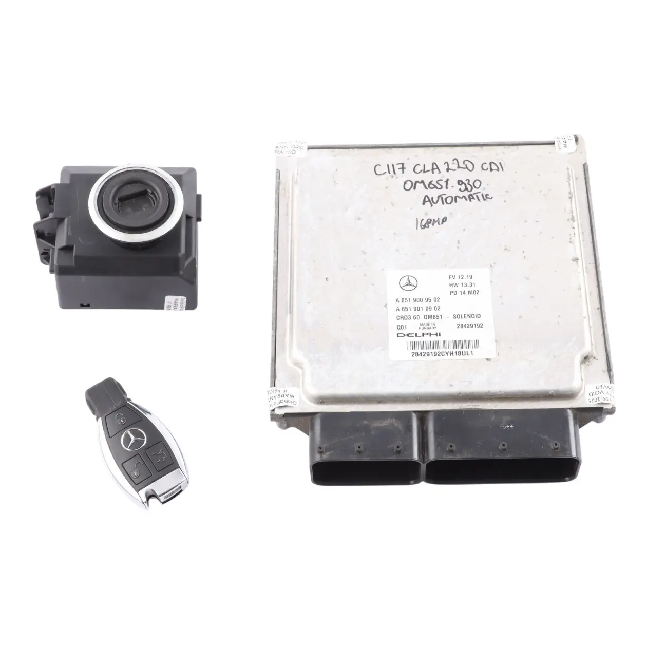 Mercedes W176 A200 CDI OM651.930 170HP Engine Unit ECU Set A6519009502 Automatic