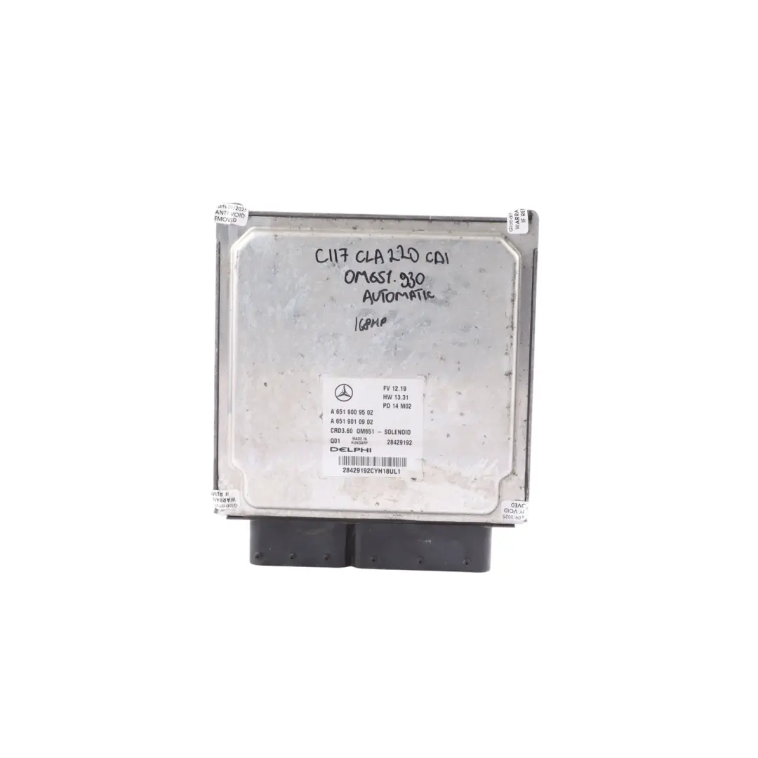 Mercedes W176 A200 CDI OM651.930 170HP Engine Unit ECU Set Automatic - SKU A6519009502-1 - Part number A6519009502