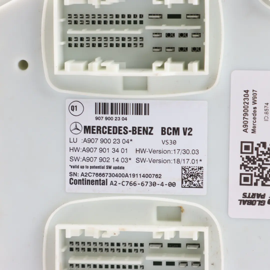 Mercedes Sprinter W907 W910 BCM Body Control Module Unit ECU - SKU A9079002304 - Part number A9079002304