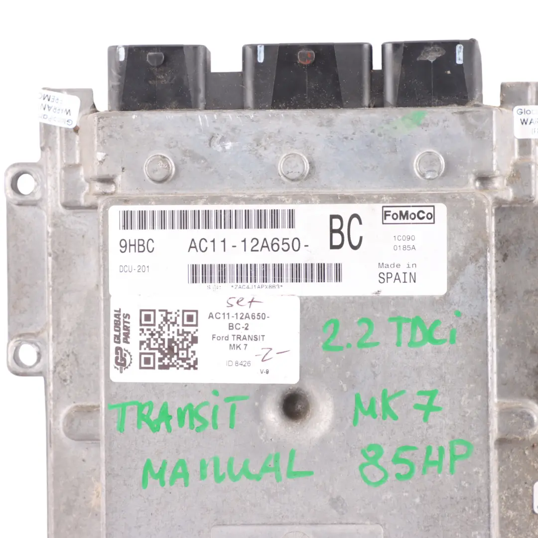 P8FA 85HP Engine Control ECU Kit Manual to Ford Transit Mk7 2.2 TDCI with Part number AC11-12A650-BC Ford Transit Mk7 2.2 TDCI P8FA 85HP Engine Control ECU Kit Manual - SKU AC11-12A650-BC-2 - Part number AC11-12A650-BC