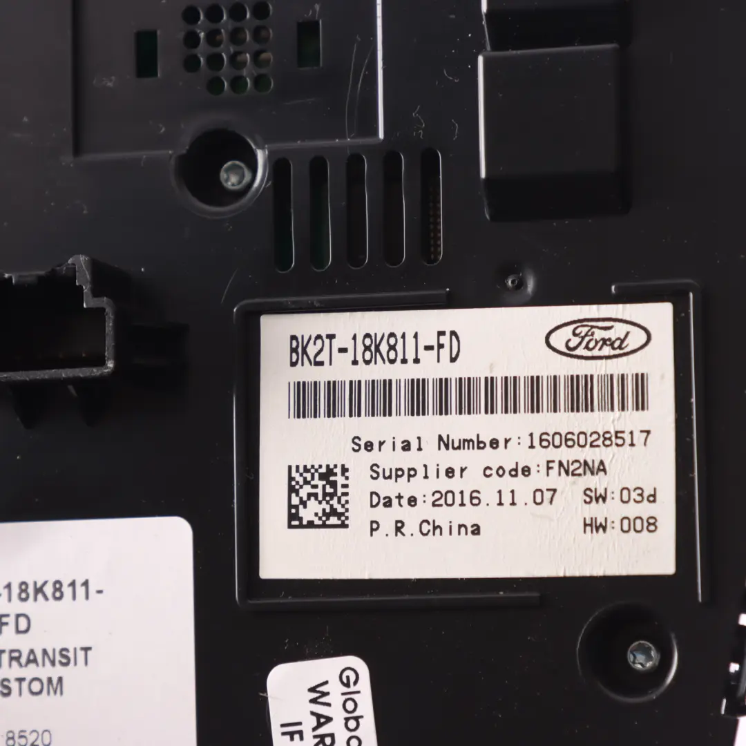 Dashboard Panel Control Unit Button Switch to Ford Transit Custom with Part number BK2T-18K811-FD Ford Transit Custom Dashboard Panel Control Unit Button Switch - SKU BK2T-18K811-FD - Part number BK2T-18K811-FD