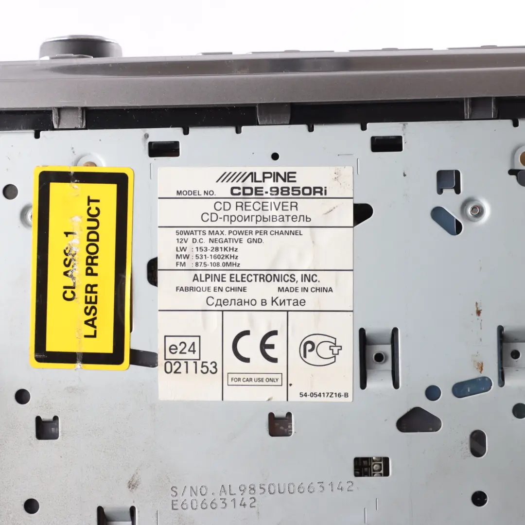 Genuine Alpine CD MP3 USB AUX Car Radio Stereo Audio Media Player to with Part number CDE-9850RI Genuine Alpine CD MP3 USB AUX Car Radio Stereo Audio Media Player - SKU CDE-9850RI - Part number CDE-9850RI