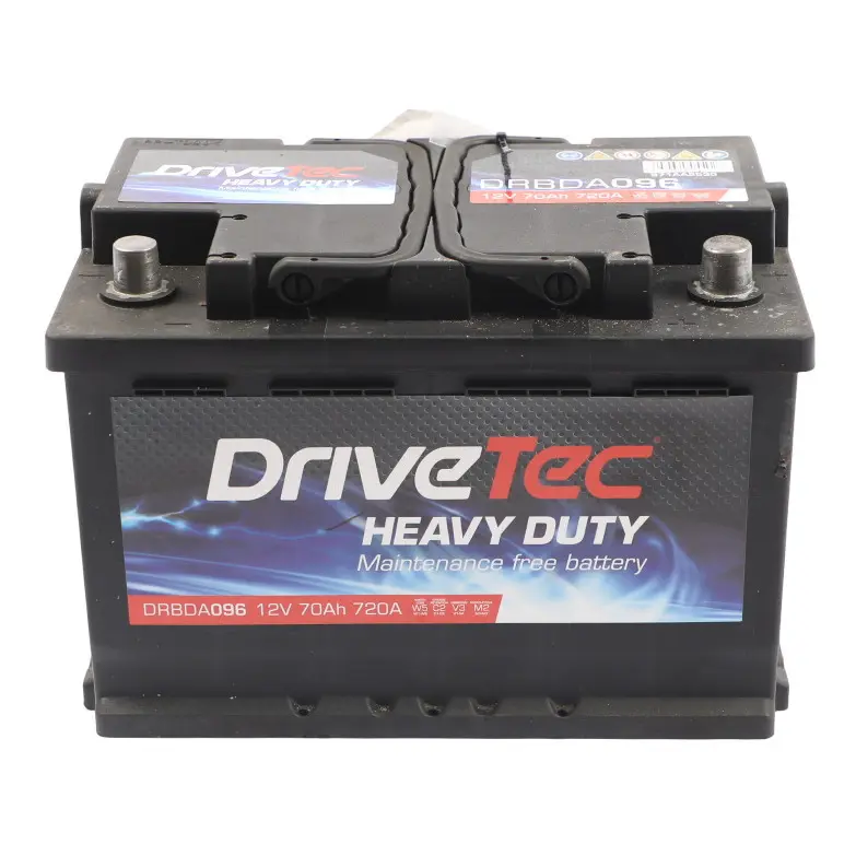  DriveTec Heavy Duty Car Battery Accumulator 12V 70Ah 720A DRBDA096 - SKU DRIVETEC-70AH-1 - Part number DRIVETEC-70AH-1