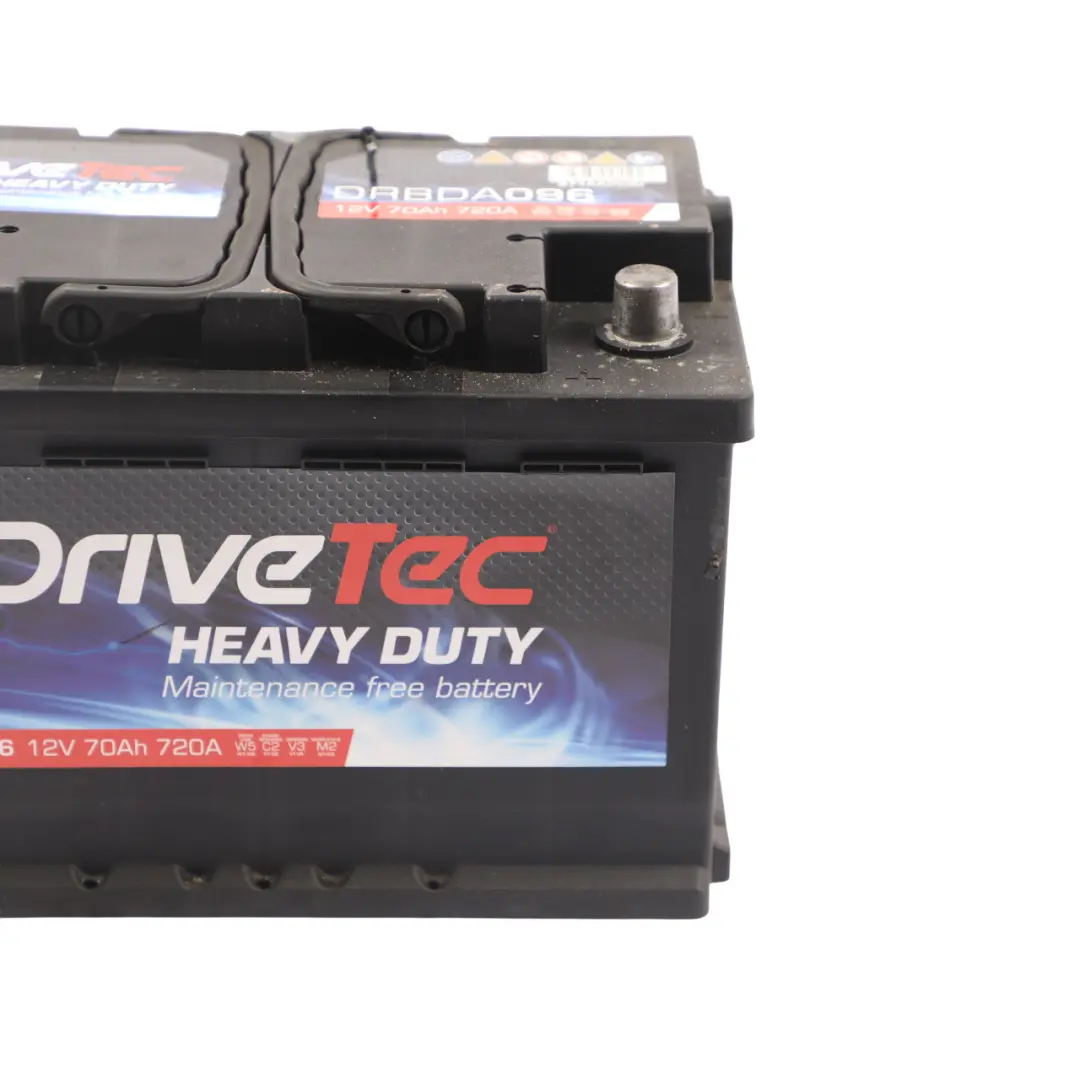  DriveTec Heavy Duty Car Battery Accumulator 12V 70Ah 720A DRBDA096 - SKU DRIVETEC-70AH-1 - Part number DRIVETEC-70AH-1