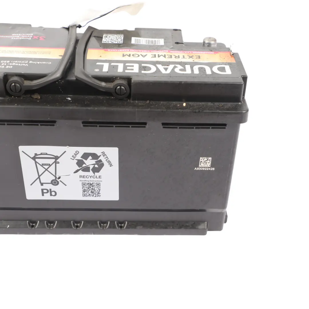  Duracell Advanced Extended Accumulator Car Battery Unit 92Ah 850A 12V - SKU DURACEL-AGM-92AH - Part number DURACEL-AGM-92AH