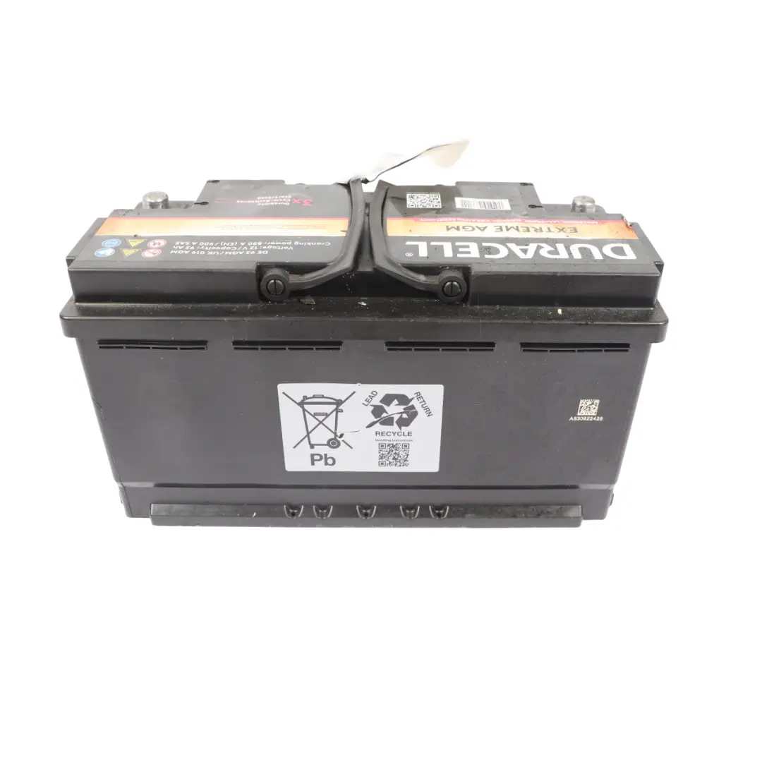 Duracell Advanced Extended Accumulator Car Battery Unit 92Ah 850A 12V to with Part number DURACEL-AGM-92AH Duracell Advanced Extended Accumulator Car Battery Unit 92Ah 850A 12V - SKU DURACEL-AGM-92AH - Part number DURACEL-AGM-92AH