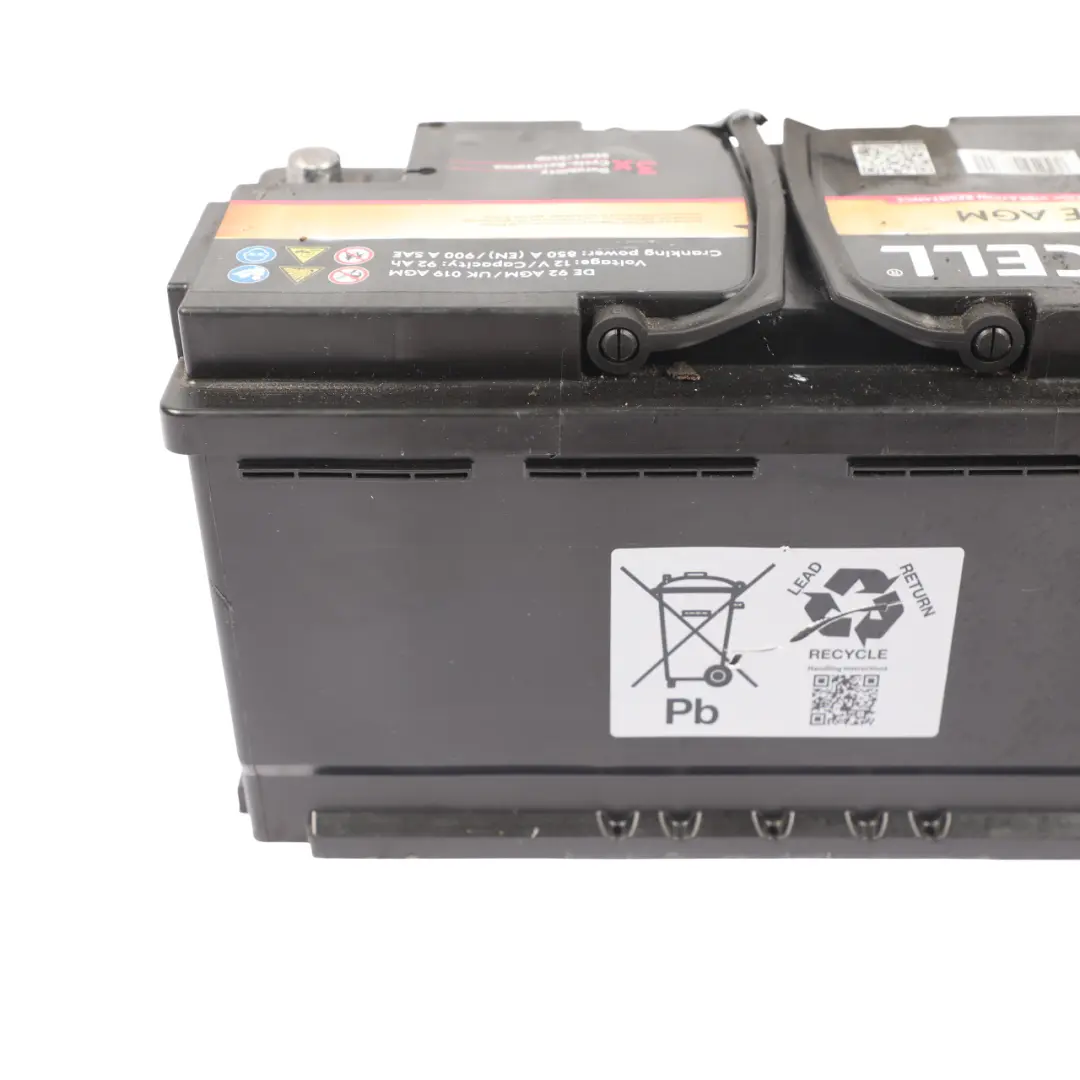  Duracell Advanced Extended Accumulator Car Battery Unit 92Ah 850A 12V - SKU DURACEL-AGM-92AH - Part number DURACEL-AGM-92AH