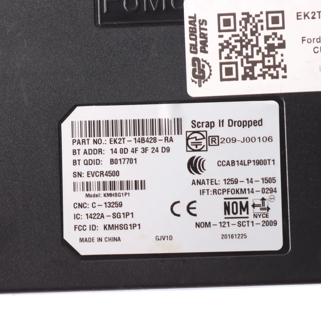 Ford Transit Custom Bluetooth Control Module Unit ECU - SKU EK2T-14B428-RA - Part number EK2T-14B428-RA