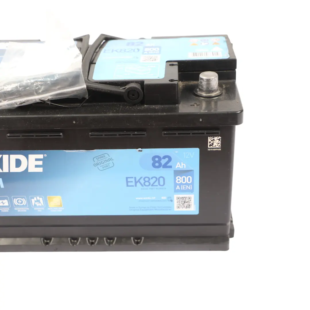  Exide Battery Accumulator Start Stop AGM Electrical Unit EK820 82Ah 800A - SKU EXIDE-AGM-82AH - Part number EXIDE-AGM-82AH