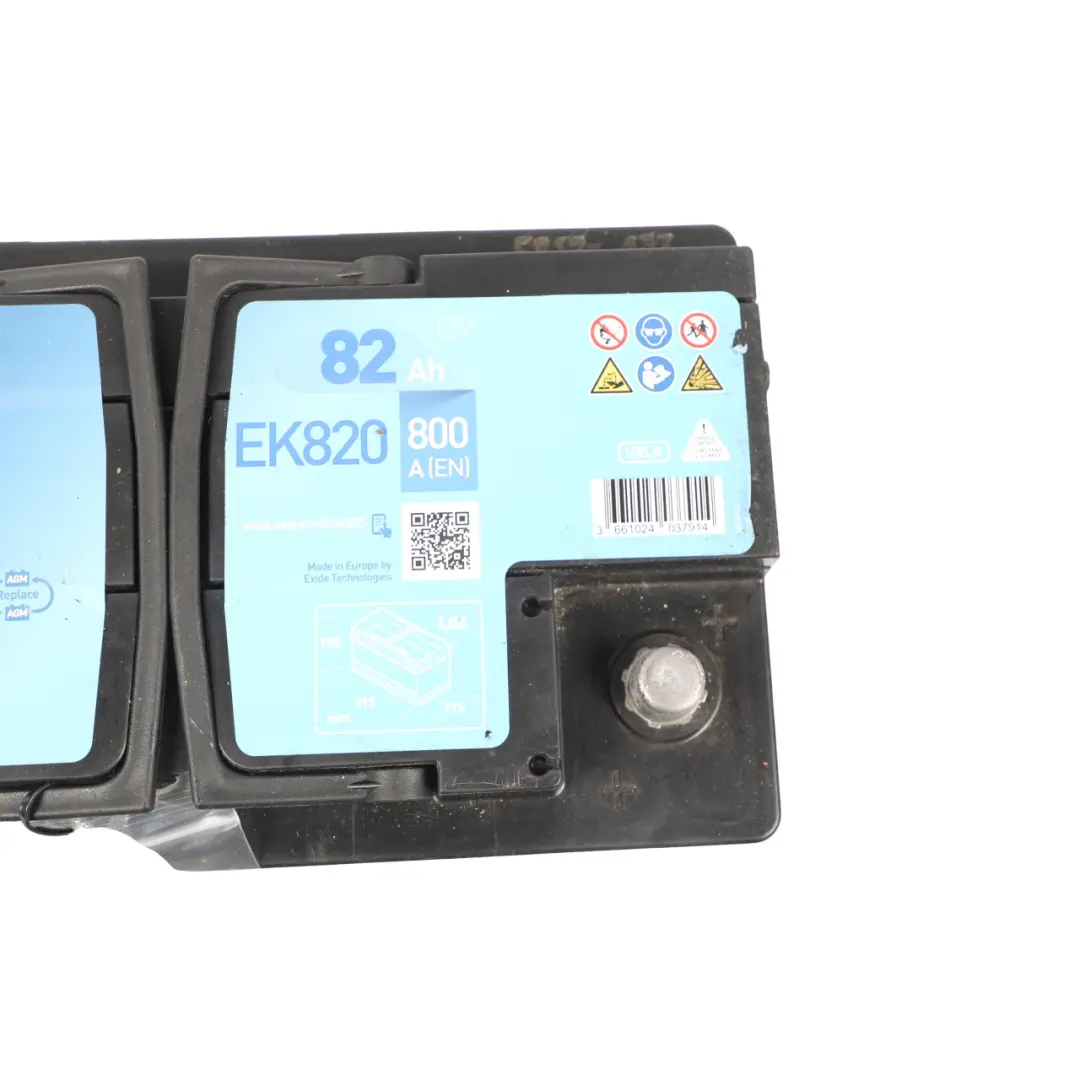  Exide Battery Accumulator Start Stop AGM Electrical Unit EK820 82Ah 800A - SKU EXIDE-AGM-82AH - Part number EXIDE-AGM-82AH