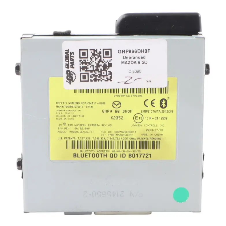  Mazda 6 Mk3 GJ Bluetooth Module Control Unit ECU K2352 - SKU GHP966DH0F - Part number GHP966DH0F