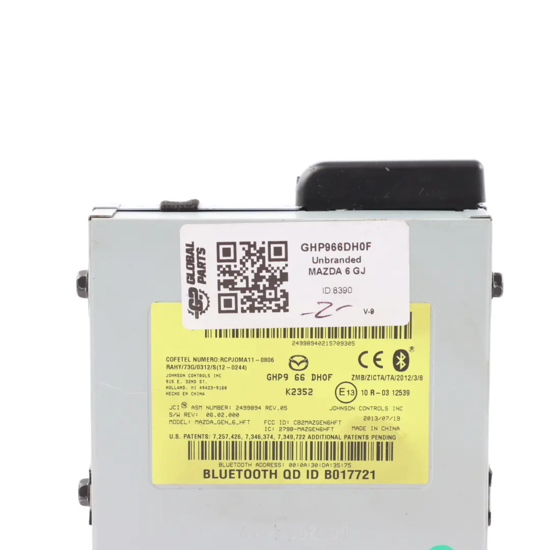 Mk3 GJ Bluetooth Module Control Unit ECU K2352 to Mazda 6 with Part number GHP966DH0F Mazda 6 Mk3 GJ Bluetooth Module Control Unit ECU K2352 - SKU GHP966DH0F - Part number GHP966DH0F