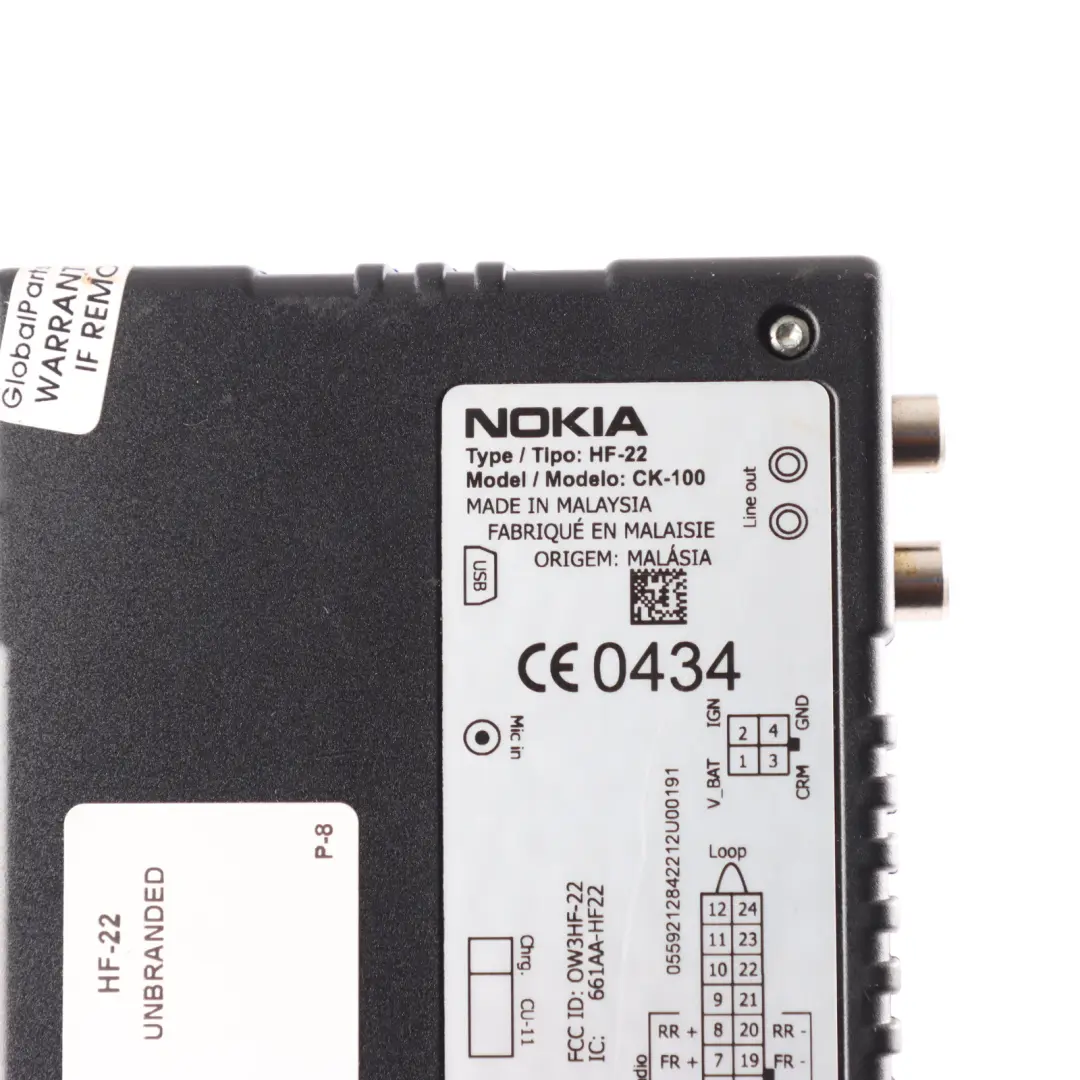 Nokia Bluetooth Hands-free Mobile Phone Module Control Unit 020138 CK-100 to with Part number HF-22 Nokia Bluetooth Hands-free Mobile Phone Module Control Unit 020138 CK-100 - SKU HF-22 - Part number HF-22