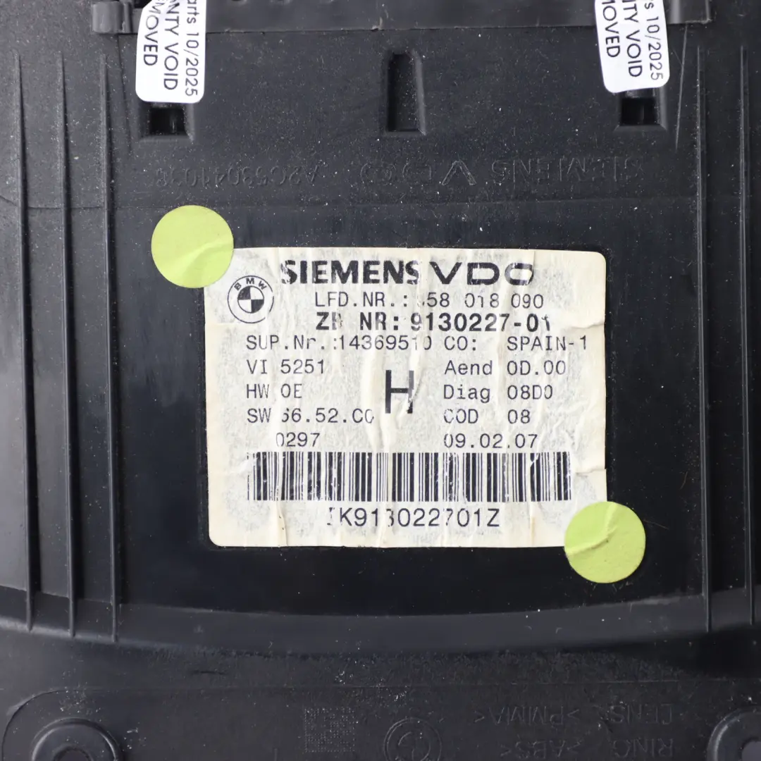 Instrument Cluster Speedometer Clocks Manual to BMW E93 325i Petrol with Part number 9130227 BMW E93 325i Petrol Instrument Cluster Speedometer Clocks Manual - SKU RHD-9130227 - Part number 9130227