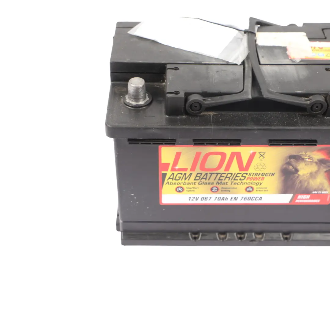  Lion AGM850 CCA Battery Start Stop Accumulator Electrical Unit 70Ah 760A 12V - SKU LION-AGM-70AH - Part number LION-AGM-70AH