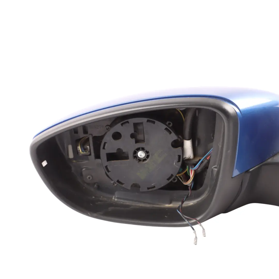 Mk3 Door Wing Mirror Left N/S Rising Blue Metallic R5Z to VW Scirocco with Part number 1K8857507R VW Scirocco Mk3 Door Wing Mirror Left N/S Rising Blue Metallic R5Z - SKU RHD-1K8857507R-RIB - Part number 1K8857507R