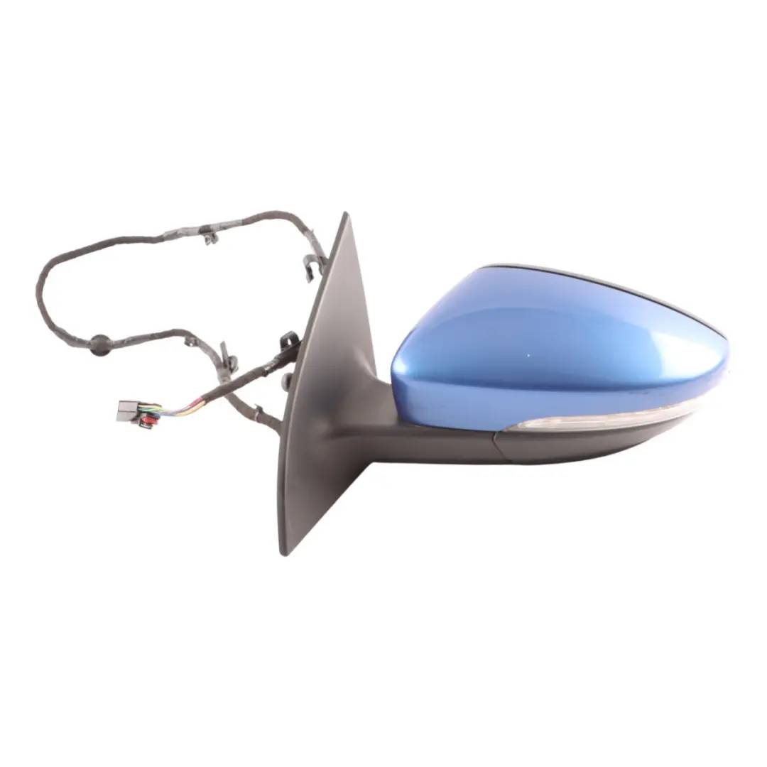 Mk3 Door Wing Mirror Left N/S Rising Blue Metallic R5Z to VW Scirocco with Part number 1K8857507R VW Scirocco Mk3 Door Wing Mirror Left N/S Rising Blue Metallic R5Z - SKU RHD-1K8857507R-RIB - Part number 1K8857507R