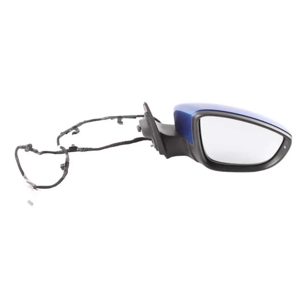 VW Scirocco Mk3 Wing Mirror Power Fold Right O/S Rising Blue - R5Z - SKU RHD-1K8857508Q-RIB - Part number 1K8857508Q