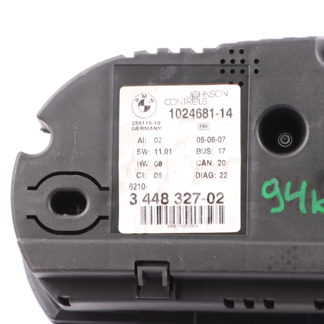 Instrument Cluster Speedo Clocks Diesel Manual to BMW X3 E83 LCI with Part number 3448327 BMW X3 E83 LCI Instrument Cluster Speedo Clocks Diesel Manual - SKU RHD-3448327 - Part number 3448327