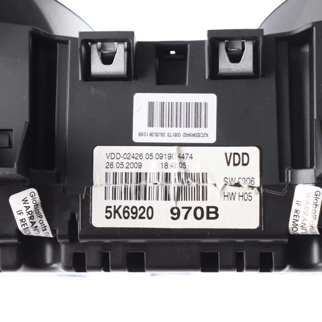 Mk6 Instrument Cluster Speedometer Manual Petrol to Volkswagen Golf GTI with Part number 5K6920970B Volkswagen Golf GTI Mk6 Instrument Cluster Speedometer Manual Petrol - SKU RHD-5K6920970B - Part number 5K6920970B