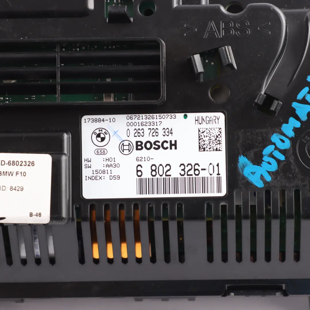 Instrument Cluster Clocks Speedometer Automatic to BMW F10 LCI Petrol with Part number 6802326 BMW F10 LCI Petrol Instrument Cluster Clocks Speedometer Automatic - SKU RHD-6802326 - Part number 6802326