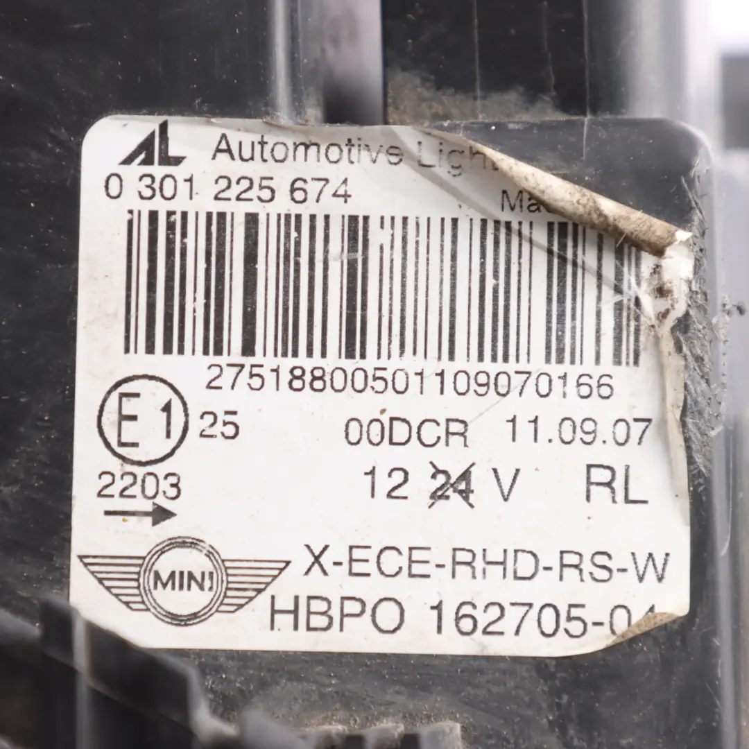 Mini Cooper S R55 R56 R57 Drivers Side Xenon Headlight Right O/S - SKU RHD-7269990-3 - Part number 7269984