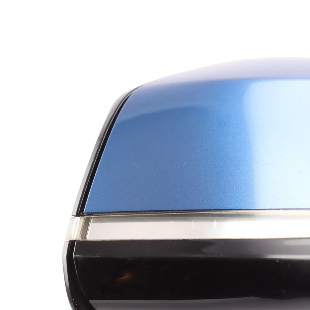 BMW F10 F11 LCI Outer Mirror Glass Heated Right O/S Estoril Blau Metallic B45 - SKU RHD-7350662-EB - Part number 7350662