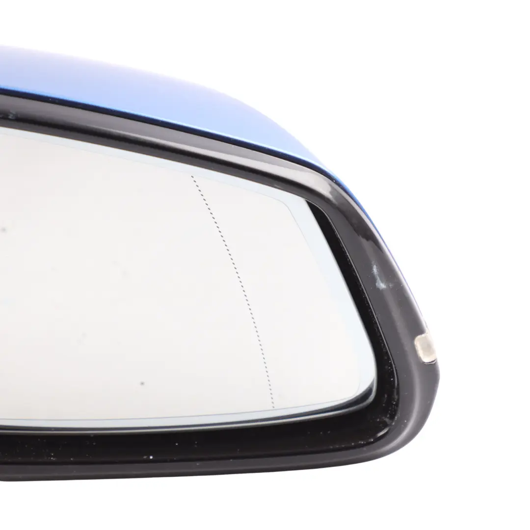 Outer Mirror Glass Heated Right O/S Estoril Blau Metallic B45 to BMW F10 F11 LCI with Part number 7350662 BMW F10 F11 LCI Outer Mirror Glass Heated Right O/S Estoril Blau Metallic B45 - SKU RHD-7350662-EB - Part number 7350662