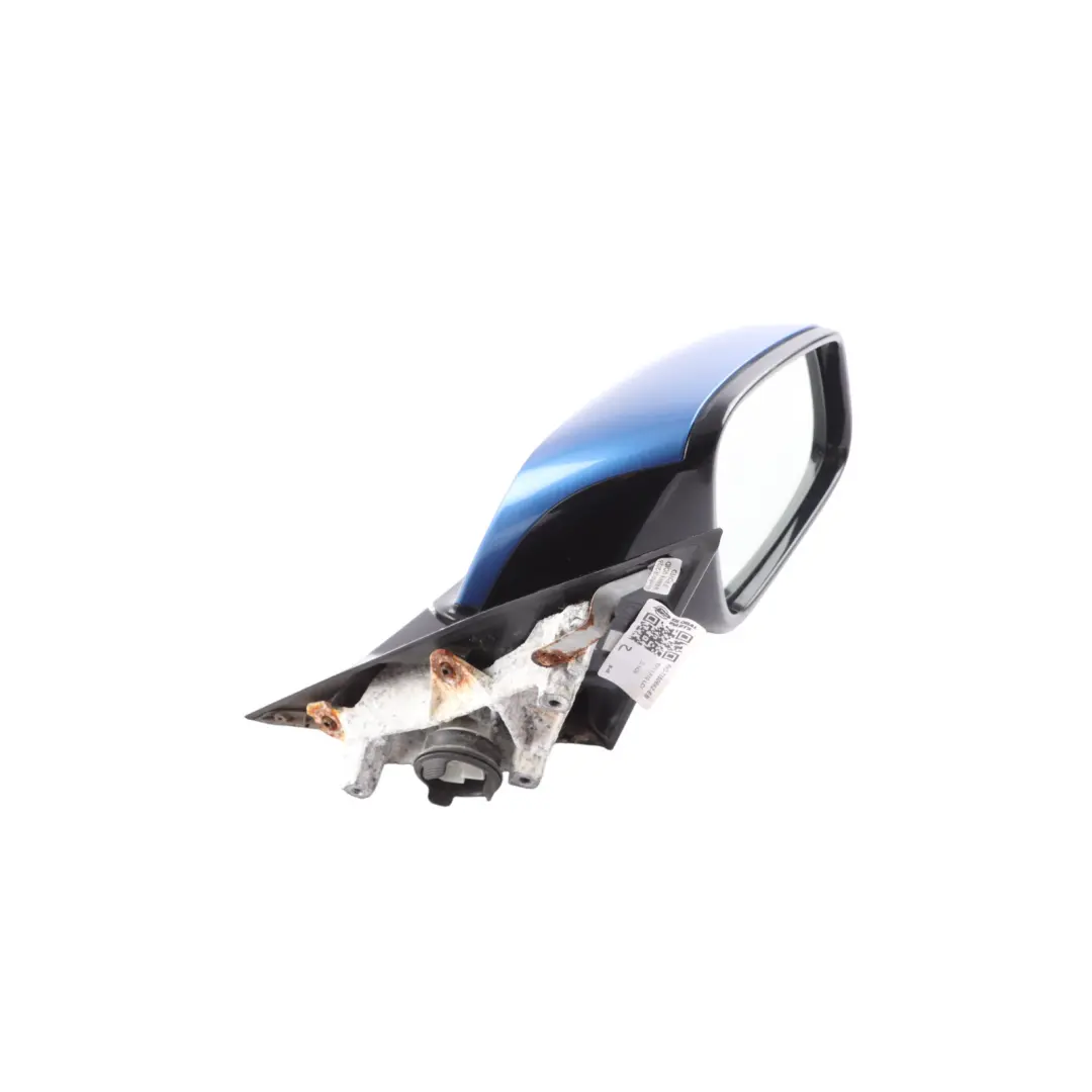 BMW F10 F11 LCI Outer Mirror Glass Heated Right O/S Estoril Blau Metallic B45 - SKU RHD-7350662-EB - Part number 7350662