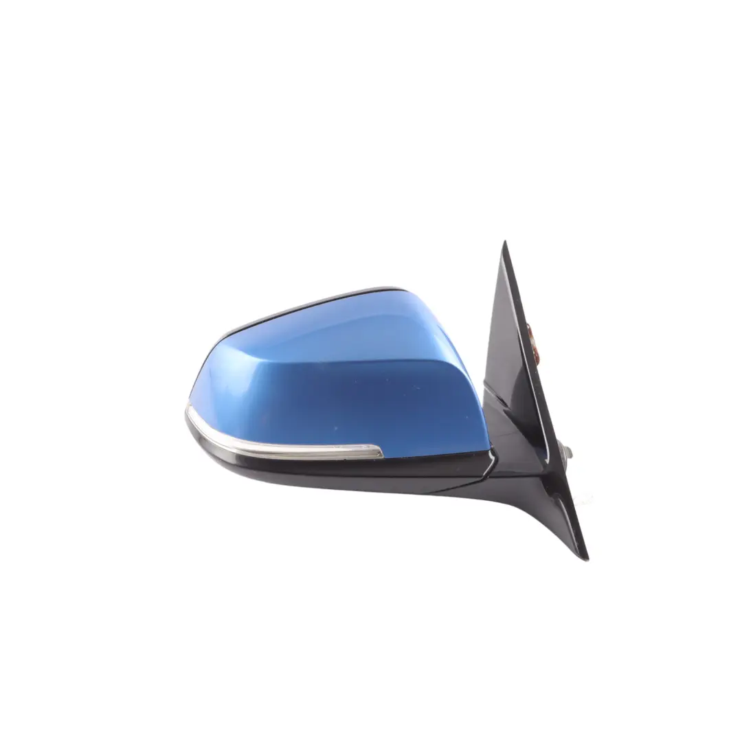 BMW F10 F11 LCI Outer Mirror Glass Heated Right O/S Estoril Blau Metallic B45 - SKU RHD-7350662-EB - Part number 7350662