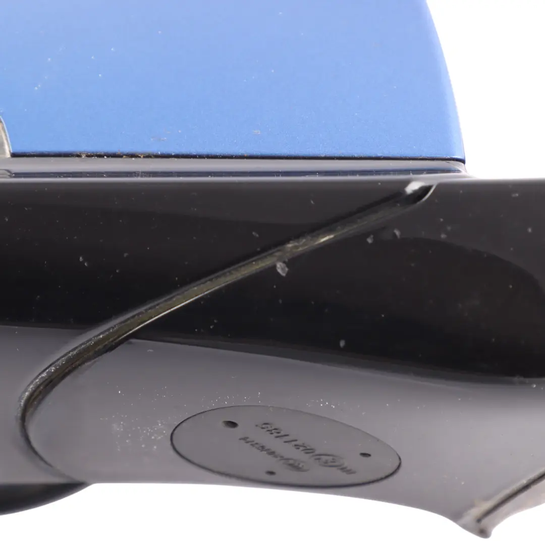 Outer Mirror Glass Heated Right O/S Estoril Blau Metallic B45 to BMW F10 F11 LCI with Part number 7350662 BMW F10 F11 LCI Outer Mirror Glass Heated Right O/S Estoril Blau Metallic B45 - SKU RHD-7350662-EB - Part number 7350662