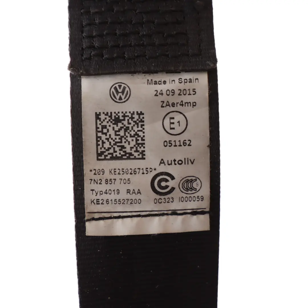 Volkswagen Sharan 7N Seat Alhambra Seat Belt Seatbelt Front Left N/S - SKU RHD-7N2857705 - Part number 7N2857705