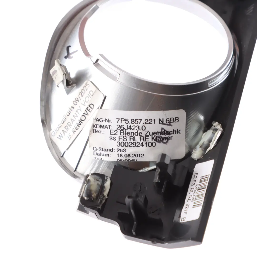 Ignition Starter Switch Surround Panel Trim 7P5857221N to Porsche Cayenne 92A with Part number 95855222106 Porsche Cayenne 92A Ignition Starter Switch Surround Panel Trim 7P5857221N - SKU RHD-95855222106 - Part number 95855222106