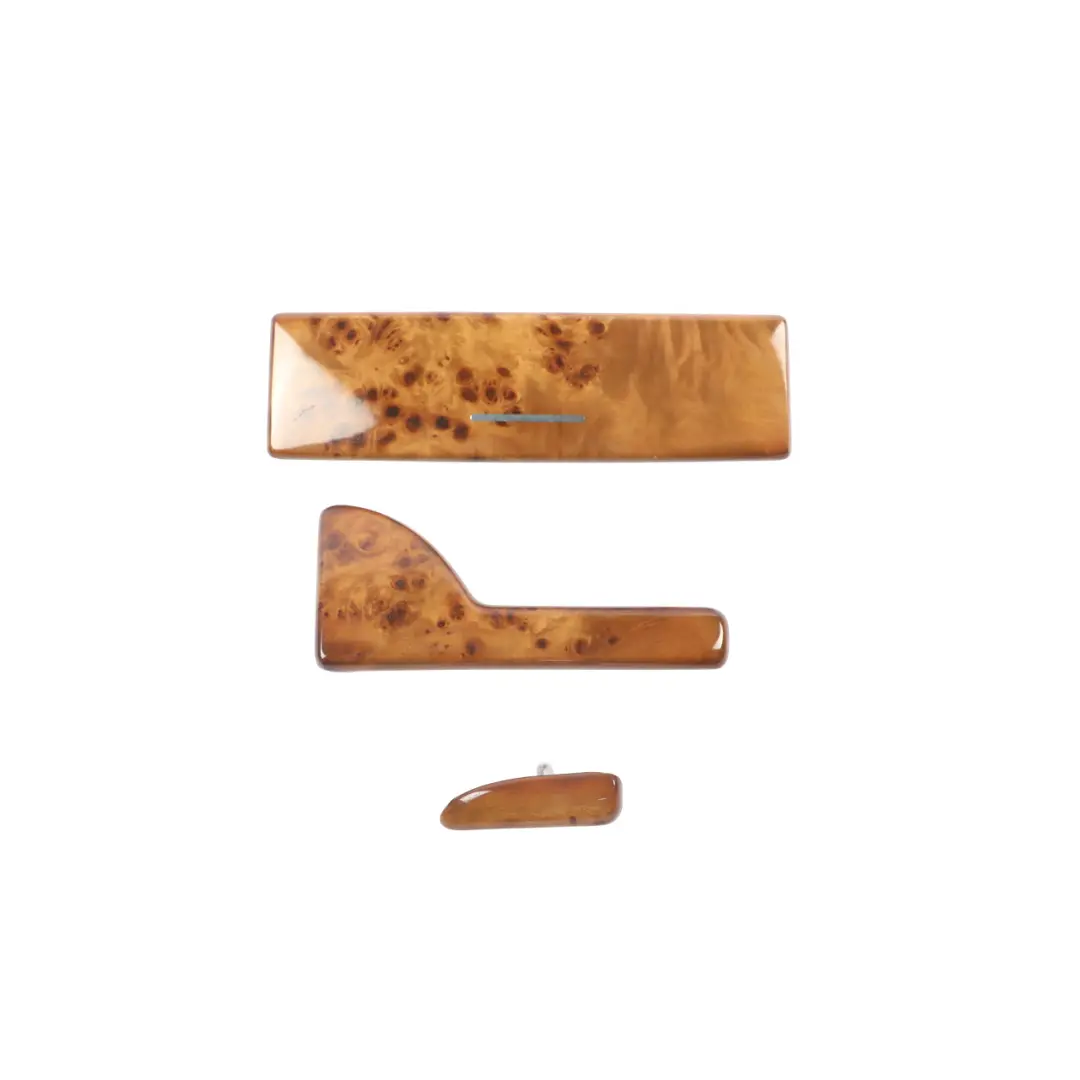 Set Decor Strip Dashboard Dash Trim Cover Poplar Wood Dunkel to BMW X5 E53 with Part number 8260838 BMW X5 E53 Set Decor Strip Dashboard Dash Trim Cover Poplar Wood Dunkel - SKU RHD-8260838 - Part number 8260838