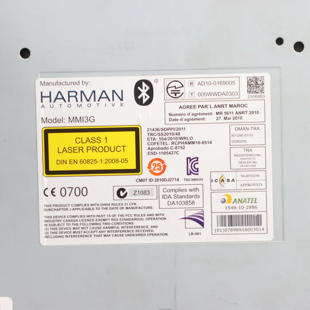 Audi A4 B8 Navi CD Player Radio Sat Harman Head Unit Switch Panel - SKU RHD-8R2035666G-1 - Part number 8R2035666G
