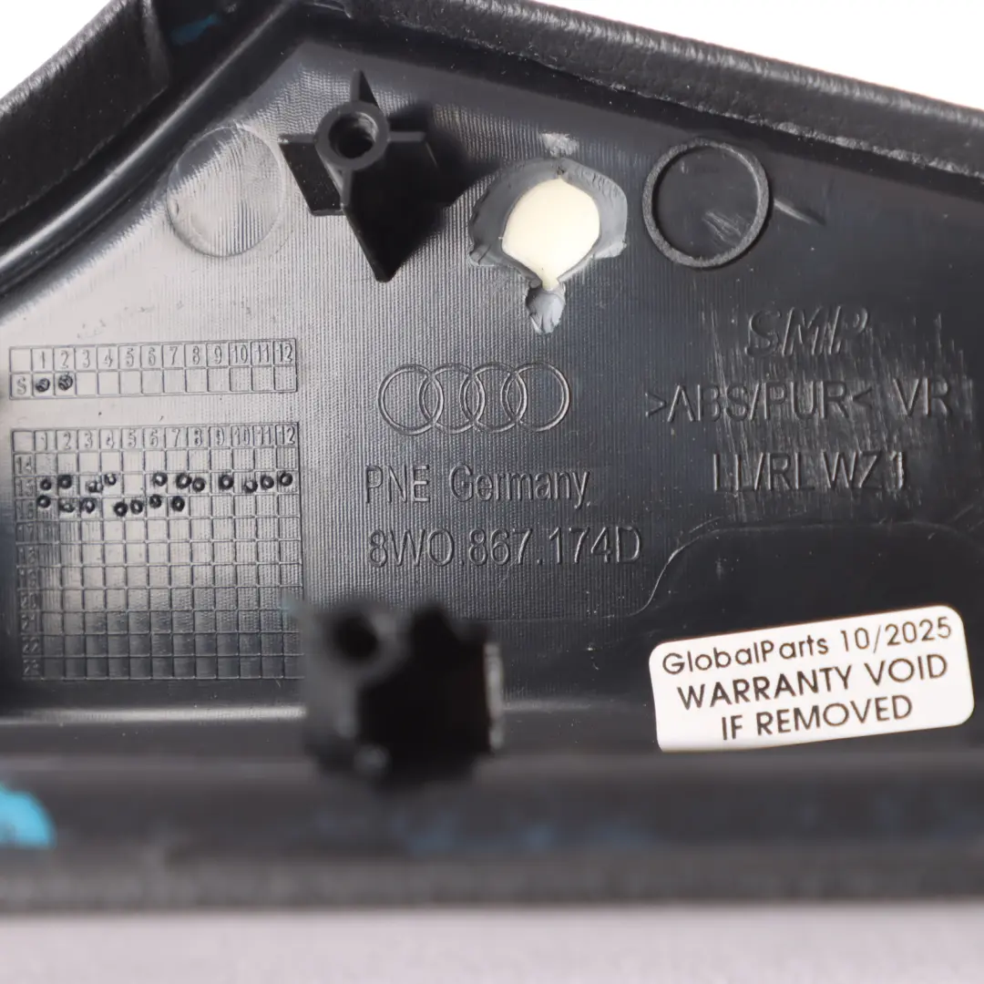 Audi A4 B9 Door Card Armrest Cover Trim Panel Front Right O/S Black 8W0867174 - SKU RHD-8W0867174 - Part number 8W0867174D