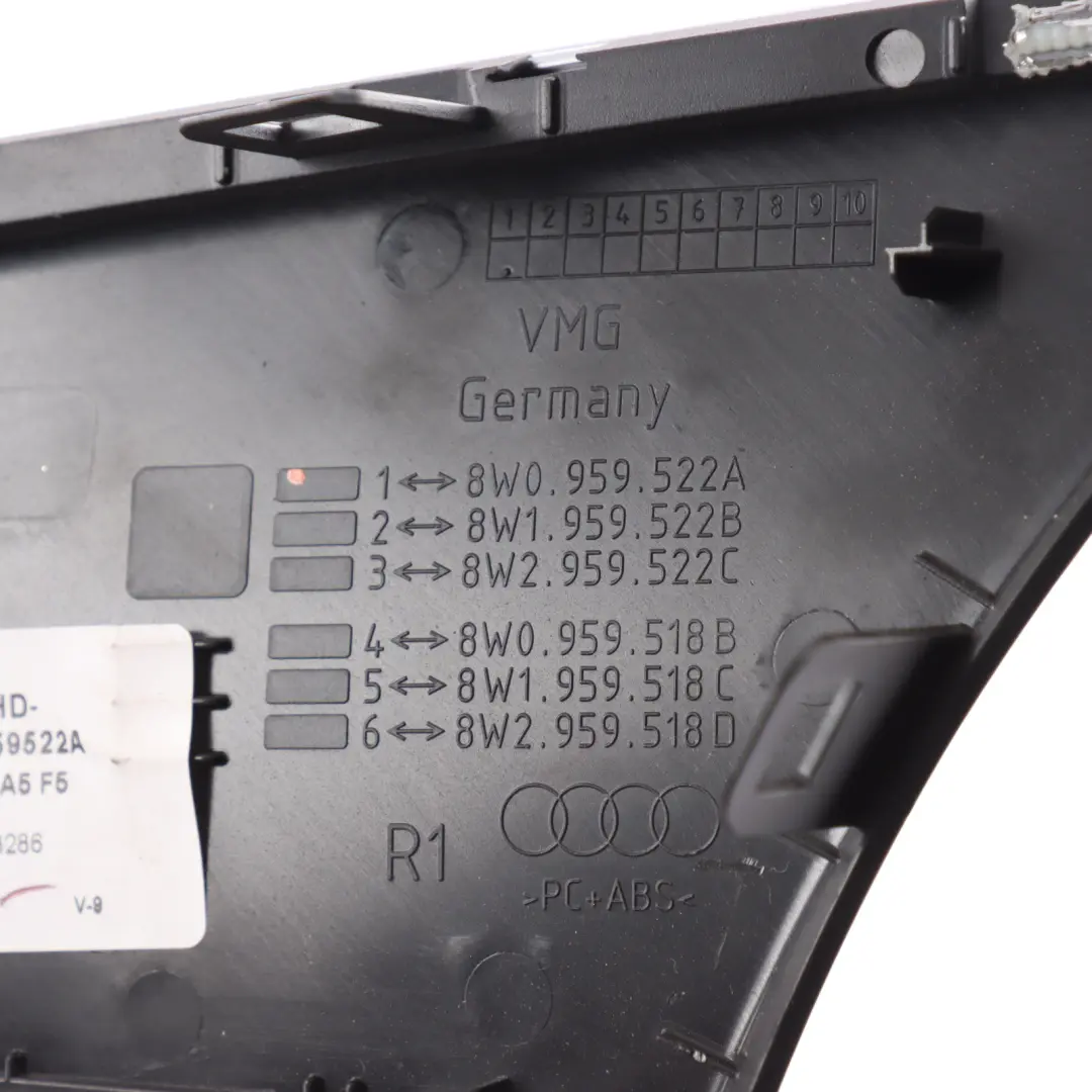 Audi A4 B9 A5 F5 Interior Door Grab Handle Trim Cover Front Right O/S - SKU RHD-8W0959522A - Part number 8W0959522A