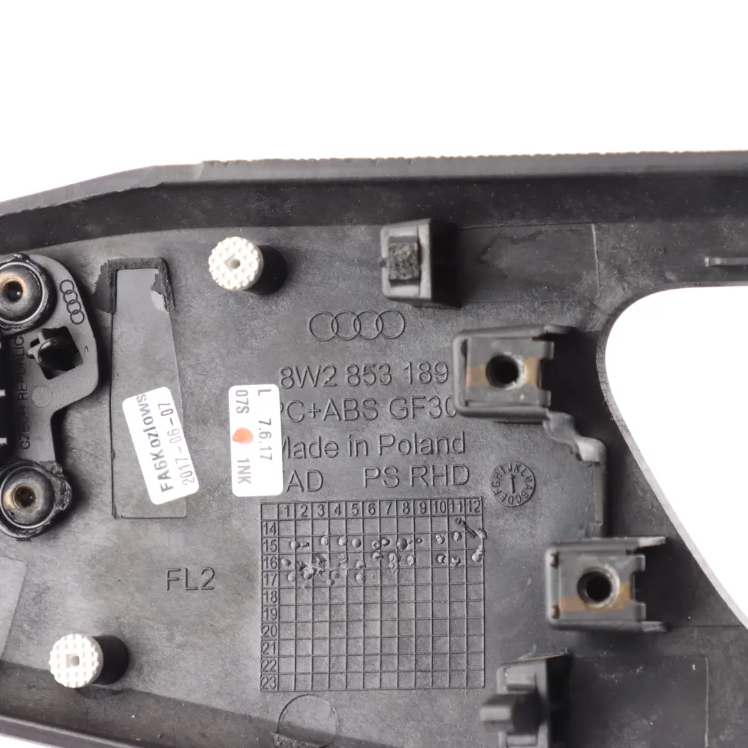 Dashboard Panel Surround Cover Trim Left N/S to Audi A5 S5 F5 A4 S4 B9 with Part number 8W2853189L Audi A5 S5 F5 A4 S4 B9 Dashboard Panel Surround Cover Trim Left N/S - SKU RHD-8W2853189L - Part number 8W2853189L