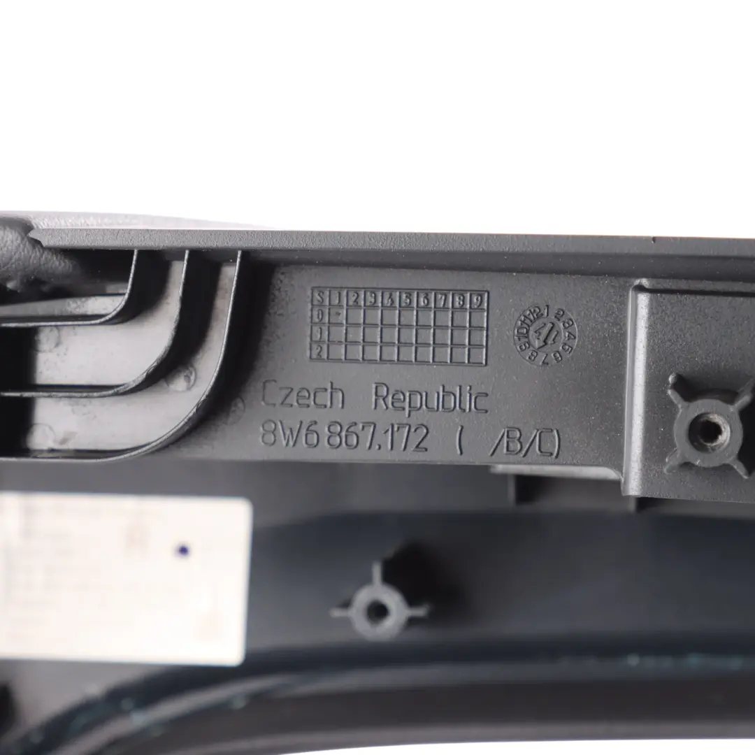 Audi S5 F5 Coupe Door Card Arm Rest Trim Cover Leather Black Right O/S 8W6867172 - SKU RHD-8W6867172C - Part number 8W6867172C