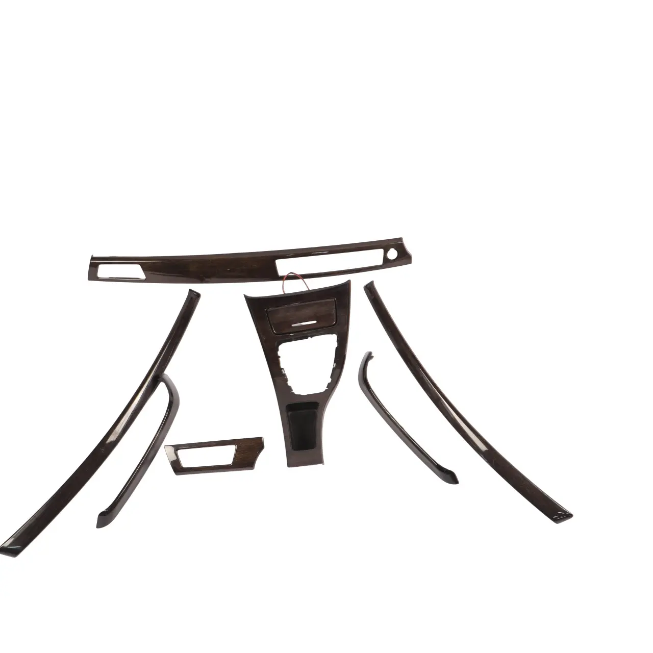 BMW E90 E91 LCI Dashboard Trim Console Strip Set Bamboo Woodgrain 9214798