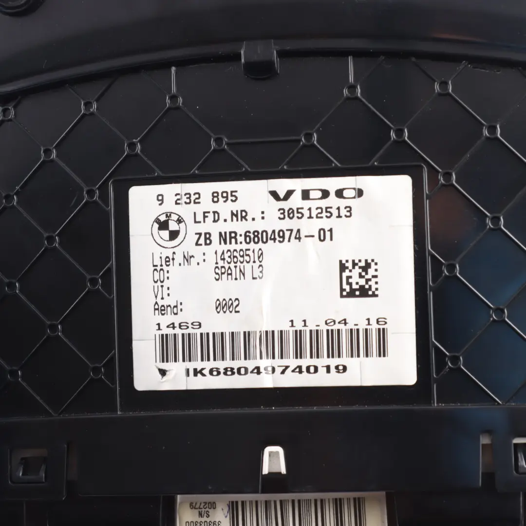 Instrument Cluster BMW F30 F31 Petrol Speedo Clocks MPH Automatic to with Part number 9232895 Instrument Cluster BMW F30 F31 Petrol Speedo Clocks MPH Automatic - SKU RHD-9232895-2 - Part number 9232895