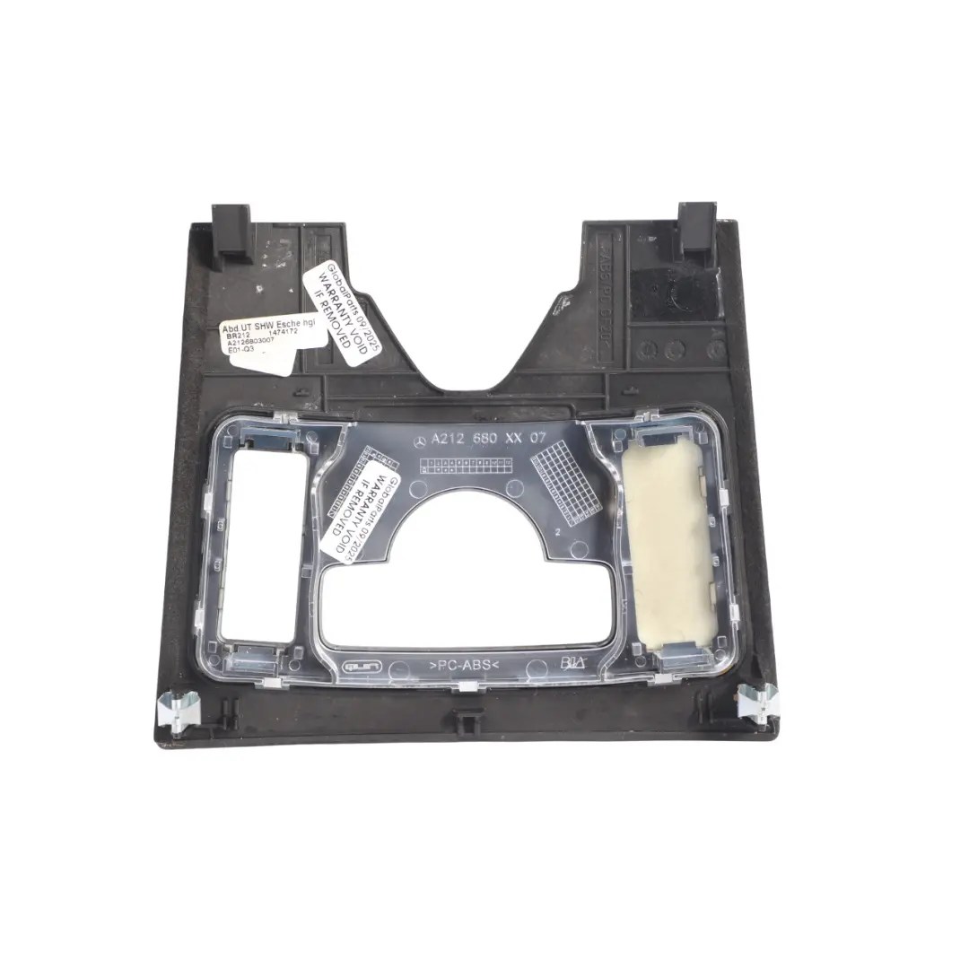 Centre Console Trim Frame Cover Panel to Mercedes W212 with Part number A2126803007 Mercedes W212 Centre Console Trim Frame Cover Panel - SKU rhd-A2126803007 - Part number A2126803007