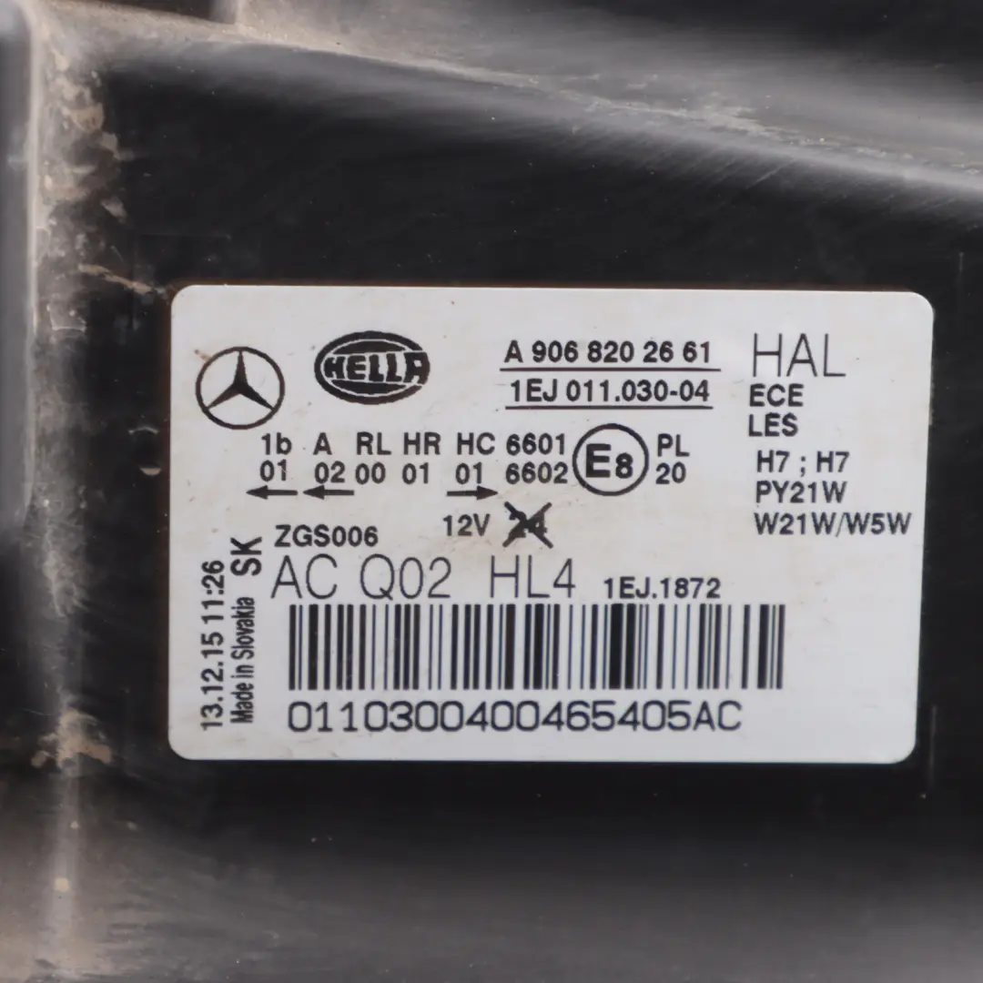 Mercedes Sprinter W906 Facelift Headlight Headlamp Front Right O/S - SKU RHD-A9068202661 - Part number A9068202661