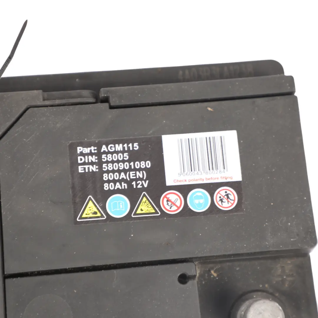  Technopart AGM115 Start Stop Accumulator Battery Electrical Unit 80Ah 800A 12V - SKU TECHNOPART-AGM-80AH - Part number TECHNOPART-AGM-80AH